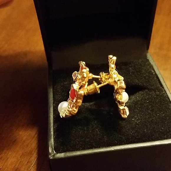 NWT D'Bello Red with Gold-tone Earrings - Picture 4 of 4